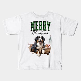 Christmas Bernese mountain dog Kids T-Shirt